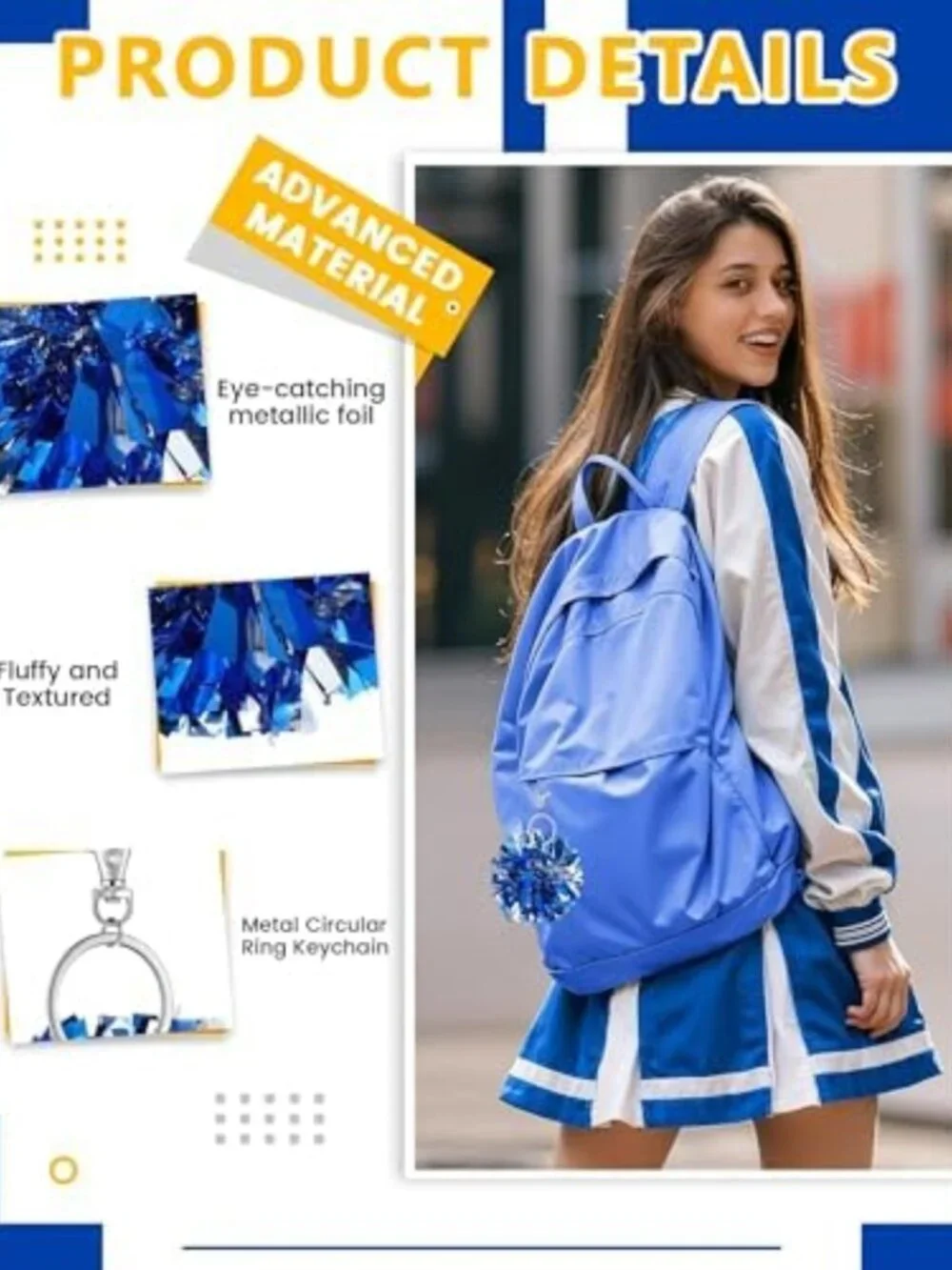 Cheerful Pom Pom Keychain - Cute Accessory for Bags, Backpacks & Keys